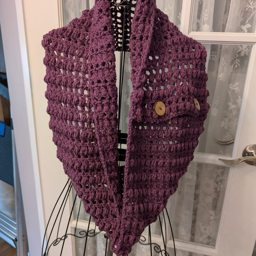Purple Chunky Knit Infinity Scarf